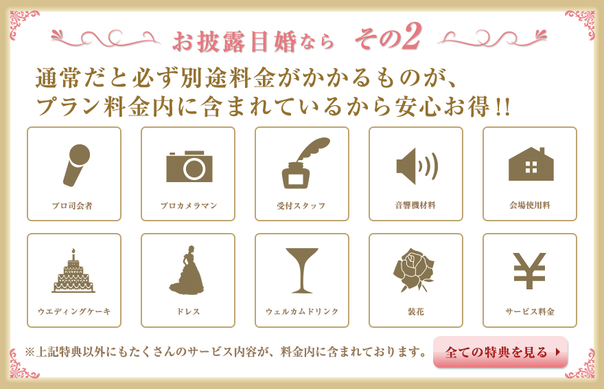 お披露目婚なら その2:プラン料金内に含まれているから安心